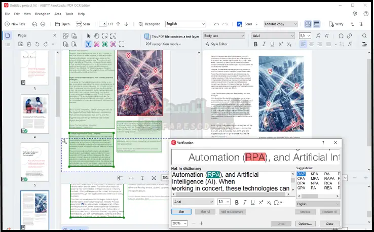 واجهة تحميل برنامج ABBYY FineReader تعرض ميزات البرنامج وخيارات التنزيل للمستخدمين