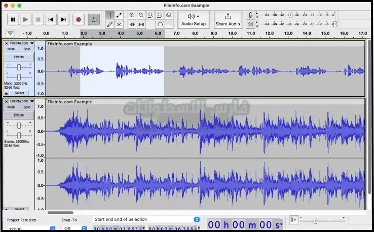 واجهة تنزيل Audacity تعرض شعار البرنامج وأزرار التنزيل لأنظمة Windows وMac وLinux