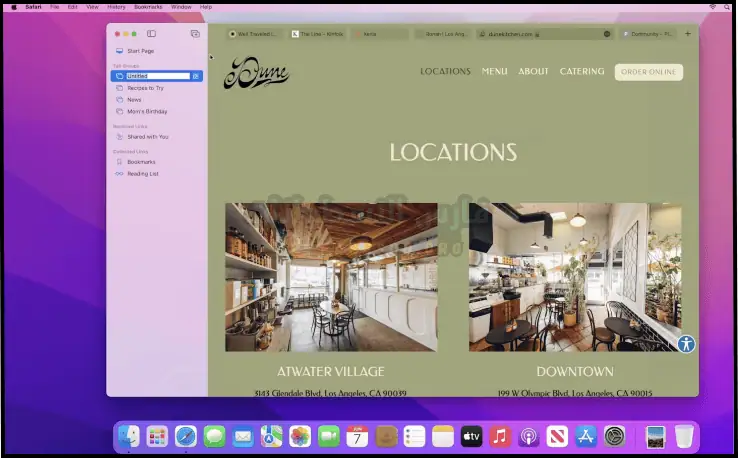 يتم عرض واجهة متصفح Safari على شاشة الكمبيوتر الشخصي، مع عرض علامات التبويب والإشارات المرجعية في تصميم نظيف وسهل الاستخدام
