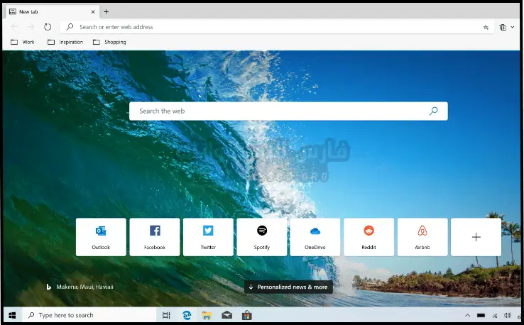 تحميل مايكروسوفت ايدج يعمل على جهاز كمبيوتر شخصي، ويتميز بتصميم عصري وأدوات تصفح محسّنة.