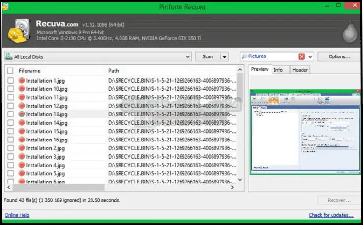 تحميل برنامج Recuva للكمبيوتر مجانًا من ميديا ​​فاير أحدث